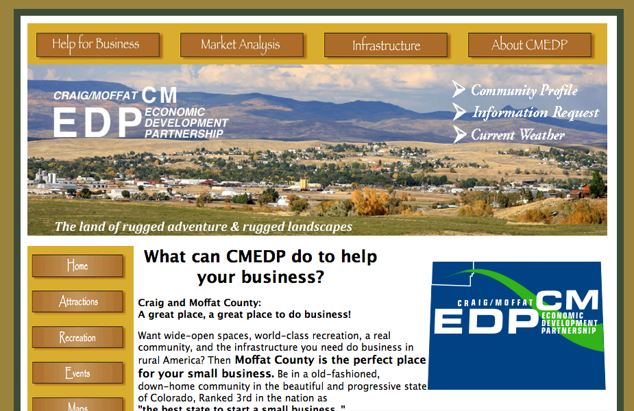 Craig/Moffat County Economic Development Partnership website