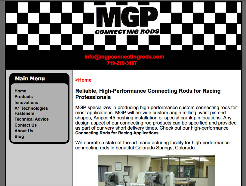 MGP Connecting Rods Website | mgpconnectingrods.com
